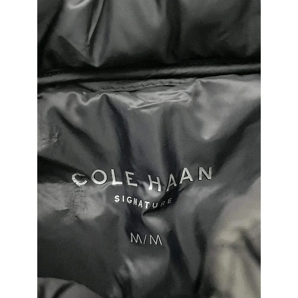 NEW Cole Haan Signature Puffer Vest Men's Medium Black Lightweight Full Zip
